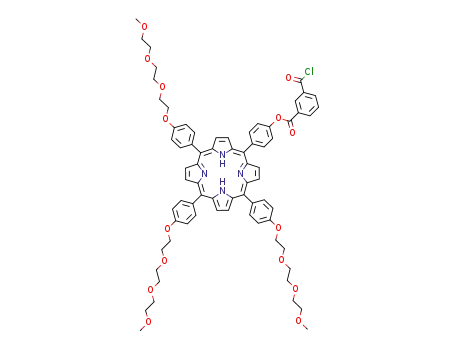 5,10,15-tri[p-(9-methoxytriethyleneoxy)phenyl]-20-[p-phenylisophthalate chloride]porphyrin