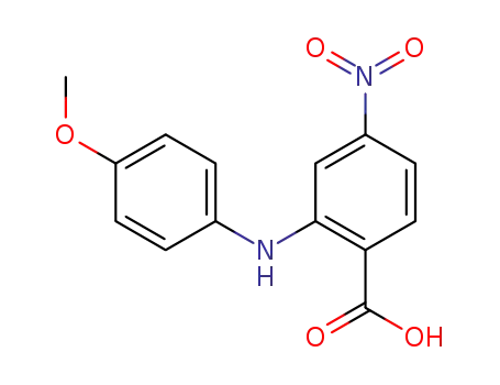 Molecular Structure of 91-42-9 (2-(4-METHOXY-PHENYLAMINO)-4-NITRO-BENZOIC ACID)