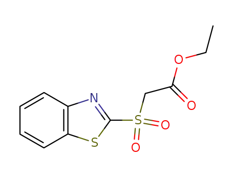 Molecular Structure of 24045-02-1 (Acetic acid, (2-benzothiazolylsulfonyl)-, ethyl ester)