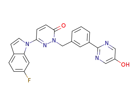 6-(6-fluoro-1H-indol-1-yl)-2-(3-(5-hydroxypyrimidin-2-yl)benzyl)pyridazin-3(2H)-one