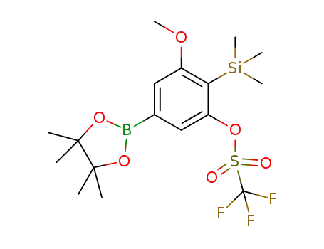 3-methoxy-5-(4,4,5,5-tetramethyl-1,3,2-dioxaborolan-2-yl)-2-(trimethylsilyl)phenyl trifluoromethanesulfonate