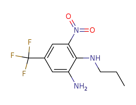 Molecular Structure of 2078-02-6 (3-nitro-N~2~-propyl-5-(trifluoromethyl)benzene-1,2-diamine)
