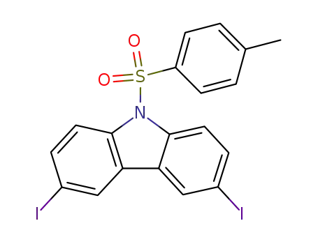 Molecular Structure of 551951-03-2 (9H-Carbazole, 3,6-diiodo-9-[(4-methylphenyl)sulfonyl]-)