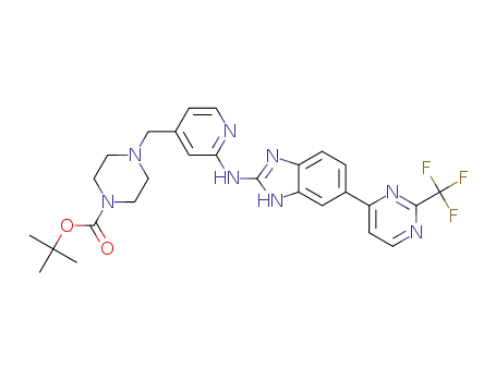 tert-butyl 4-{[2-({6-[2-(trifluoromethyl)pyrimidin-4-yl]-1H-benzimidazol-2-yl}amino)pyridin-4-yl]methyl}piperazine-1-carboxylate