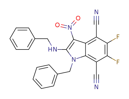 1-benzyl-2-benzylamino-3-nitro-4,7-dicyano-5,6-difluoro-1H-indole