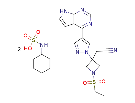 {1-(ethylsulphonyl)-3-[4-(7H-pyrrolo[2,3-d]pyrimidin-4-yl)-1H-pyrazol-1-yl]azetidin-3-yl}acetonitrile dicyclamate