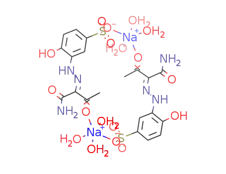 [Na(μ-1κO1,2κO2-((Z)-3-(2-(1-amino-1,3-dioxobutan-2-ylidene)hydrazineyl)-4-hydroxybenzenesulfonate))(H2O)3]2