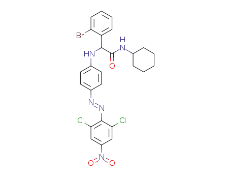 (E)-2-(2-bromophenyl)-N-cyclohexyl-2-((4-((2,6-dichloro-4-nitrophenyl)diazenyl)phenyl)amino)acetamide