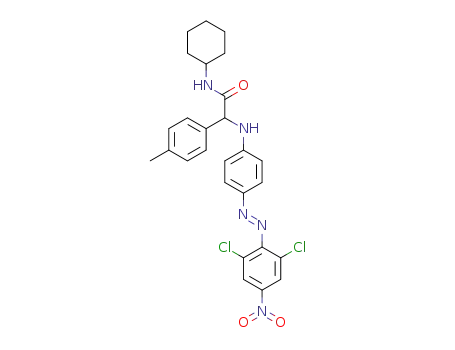 (E)-N-cyclohexyl-2-((4-((2,6-dichloro-4-nitrophenyl)diazenyl)phenyl)amino)-2-(p-tolyl)acetamide