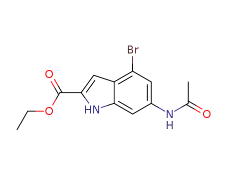 4-bromo-6-acetamido-1H-indole-2-carboxylic acid ethyl ester