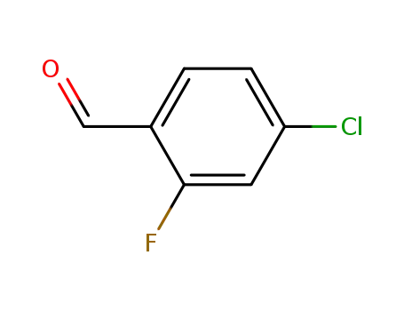 Molecular Structure of 61072-56-8 (Benzaldehyde, 4-chloro-2-fluoro-)