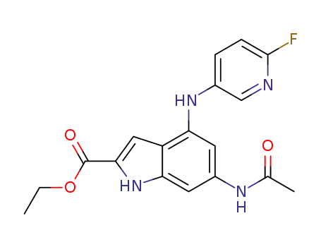 4-((6-fluoropyridin-3-yl)amino)-6-acetylamino-1H-indole-2-carboxylic acid ethyl ester