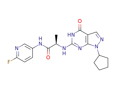 (R)-2-((1-cyclopentyl-4-oxo-4,5-dihydro-1H-pyrazolo[3,4-d]pyrimidin-6-yl)amino)-N-(6-fluoropyridin-3-yl)propanamide