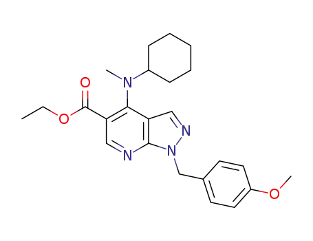 ethyl 4-(cyclohexyl(methyl)amino)-1-(4-methoxybenzyl)-1H-pyrazolo[3,4-b]pyridine-5-carboxylate