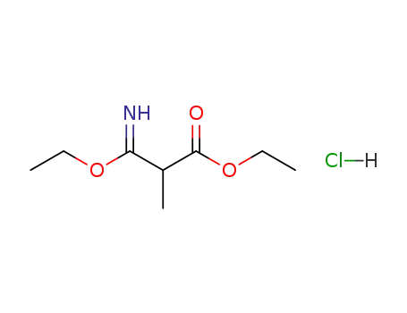 Molecular Structure of 31522-04-0 (Propanoic acid, 3-ethoxy-3-imino-2-methyl-, ethyl ester, hydrochloride)