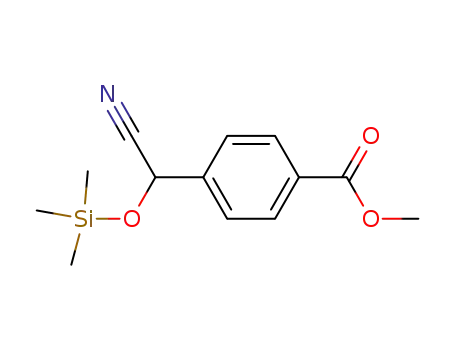 Molecular Structure of 93555-00-1 (Benzoic acid, 4-[cyano[(trimethylsilyl)oxy]methyl]-, methyl ester)