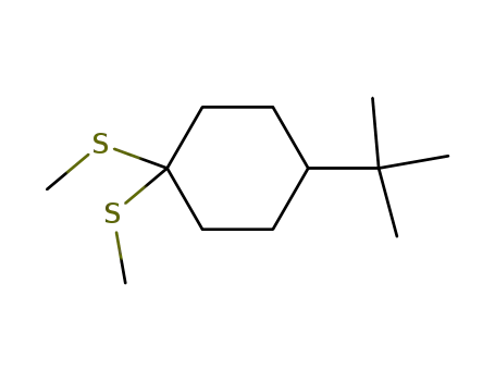Molecular Structure of 623574-30-1 (Cyclohexane, 4-(1,1-dimethylethyl)-1,1-bis(methylthio)-)