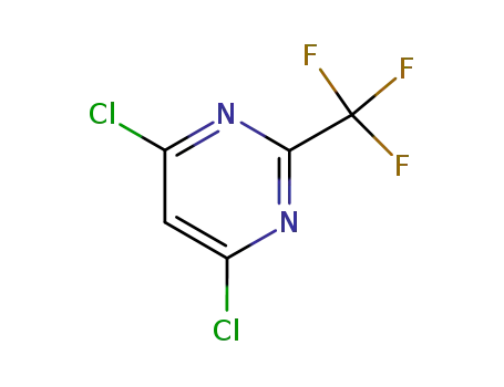 Molecular Structure of 705-24-8 (4,6-DICHLORO-2-TRIFLUOROMETHYLPYRIMIDINE, 95+%)