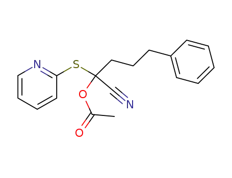 Acetic acid 1-cyano-4-phenyl-1-(pyridin-2-ylsulfanyl)-butyl ester