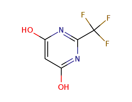 Molecular Structure of 672-47-9 (2-(TRIFLUOROMETHYL)PYRIMIDINE-4,6-DIOL)