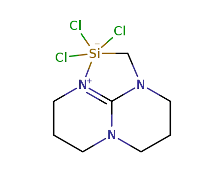 Trichloro-(3,4,7,8-tetrahydro-2H,6H-pyrimido<1,2-a>pyrimidin-1-ylmethyl-C1,N9)-silicium