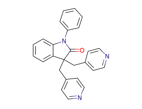 Molecular Structure of 105431-72-9 (1,3-DIHYDRO-1-PHENYL-3,3-BIS(4-PYRIDINYLMETHYL)-2H-INDOL-2-ONE DIHYDROCHLORIDE)