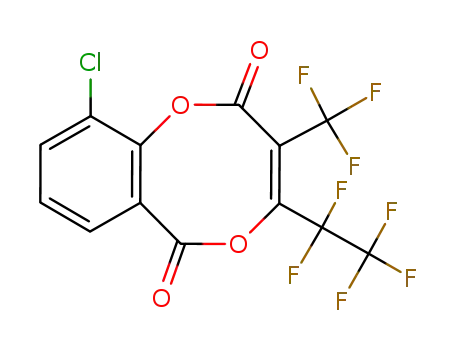 4-(F-ethyl)-3-(F-methyl)-10-chloro-2H,6H-1,5-benzodioxocin-2,6-dione
