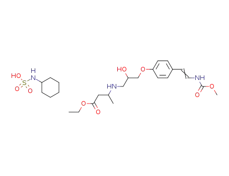3-{2-Hydroxy-3-[4-((E)-2-methoxycarbonylamino-vinyl)-phenoxy]-propylamino}-butyric acid ethyl ester; compound with cyclohexyl-sulfamic acid