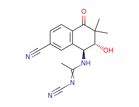 trans-4-<(N-cyanoacetimidoyl)amino>-2,2-dimethyl-3-hydroxy-1-oxo-1,2,3,4-tetrahydronaphthalene-6-carbonitrile