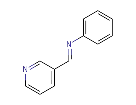 Molecular Structure of 82299-13-6 (Benzenamine, N-(3-pyridinylmethylene)-, (E)-)