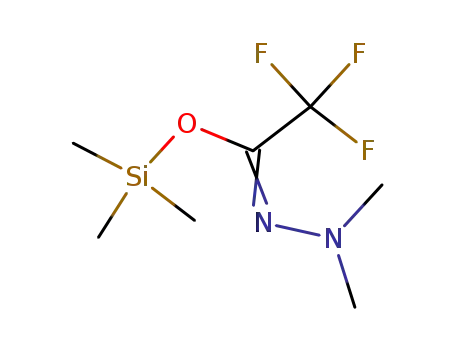 Molecular Structure of 91152-82-8 (Ethanehydrazonic acid, 2,2,2-trifluoro-N,N-dimethyl-, trimethylsilyl ester)