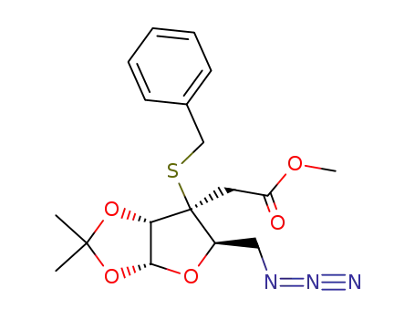 ((3aR,5R,6S,6aS)-5-Azidomethyl-6-benzylsulfanyl-2,2-dimethyl-tetrahydro-furo[2,3-d][1,3]dioxol-6-yl)-acetic acid methyl ester