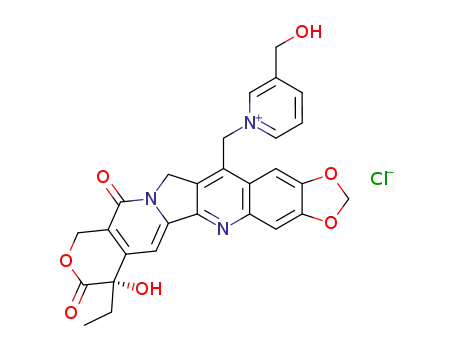 7-{[3-(hydroxymethyl)pyridiniumyl]methyl}-10,11-(methylenedioxy)-(20S)-camptothecin chloride