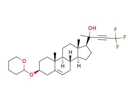 2-[(3S,8S,9S,10R,13S,14S,17S)-10,13-Dimethyl-3-(tetrahydro-pyran-2-yloxy)-2,3,4,7,8,9,10,11,12,13,14,15,16,17-tetradecahydro-1H-cyclopenta[a]phenanthren-17-yl]-5,5,5-trifluoro-pent-3-yn-2-ol