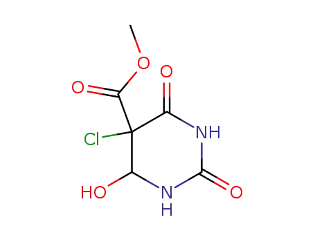 Molecular Structure of 65906-87-8 (5-Pyrimidinecarboxylic acid, 5-chlorohexahydro-4-hydroxy-2,6-dioxo-,
methyl ester)