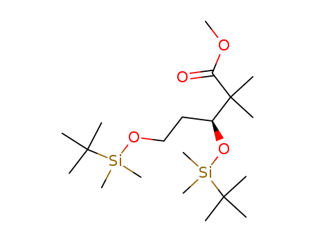 Molecular Structure of 218614-13-2 ((-)-METHYL (3S)-3,5-BIS-[(TERT-BUTYLDIMETHYLSILYL)OXY]-2,2-DIMETHYLPENTANOATE)