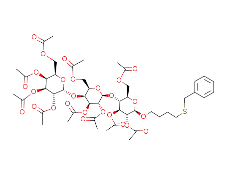 acetic acid 3-acetoxy-6-acetoxymethyl-2-[4,5-diacetoxy-2-acetoxymethyl-6-(4-benzylsulfanyl-butoxy)-tetrahydro-pyran-3-yloxy]-5-(3,4,5-triacetoxy-6-acetoxymethyl-tetrahydro-pyran-2-yloxy)-tetrahydro-pyran-4-yl ester