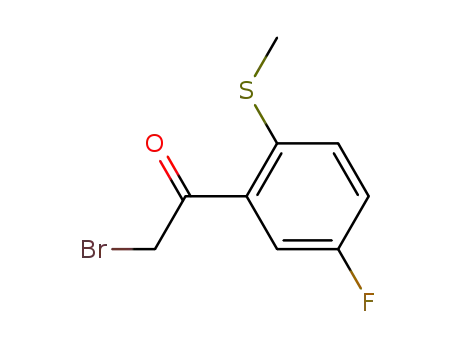 Molecular Structure of 256950-23-9 (Ethanone, 2-bromo-1-[5-fluoro-2-(methylthio)phenyl]-)