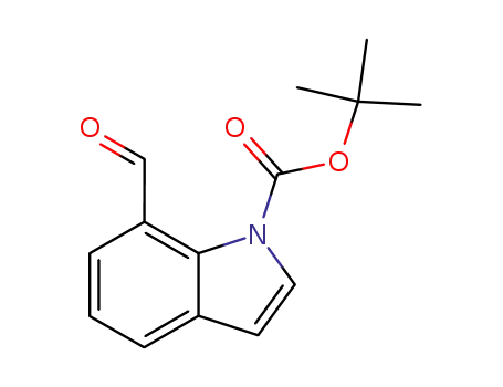 Molecular Structure of 597544-14-4 (1H-Indole-1-carboxylic acid, 7-formyl-, 1,1-dimethylethyl ester)