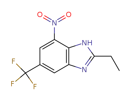 Molecular Structure of 51026-15-4 (1H-Benzimidazole, 2-ethyl-4-nitro-6-(trifluoromethyl)-)