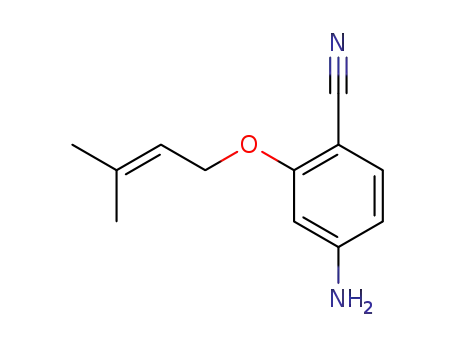 Molecular Structure of 915774-28-6 (Benzonitrile, 4-amino-2-[(3-methyl-2-buten-1-yl)oxy]-)