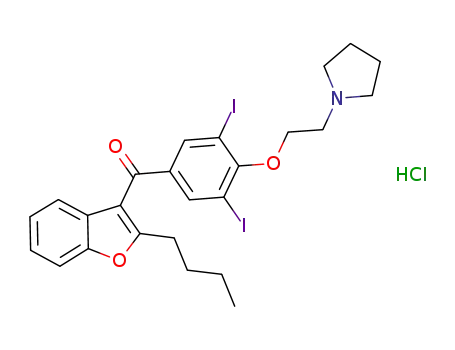 (2-butylbenzofuran-3-yl)-[3,5-diiodo-4-(2-pyrrolidine-1-yl-ethoxy)phenyl]-methanone hydrochloride