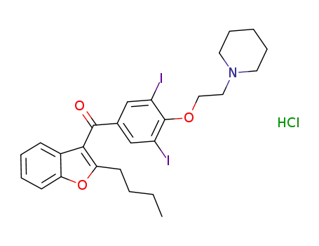(2-butylbenzofuran-3-yl)-[3,5-diiodo-4-(2-piperidin-1-yl-ethoxy)phenyl]-methanone hydrochloride