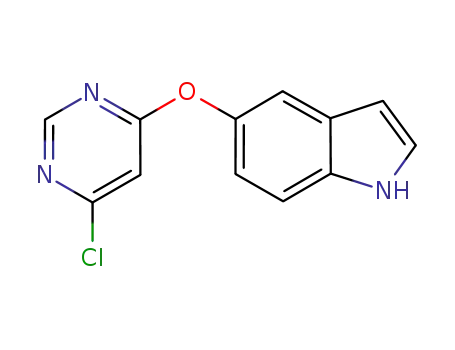 Molecular Structure of 630126-16-8 (5-(6-Chloropyrimidin-4-yloxy)-1H-indole)