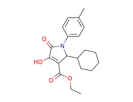 Molecular Structure of 512178-20-0 (1H-Pyrrole-3-carboxylic acid,
2-cyclohexyl-2,5-dihydro-4-hydroxy-1-(4-methylphenyl)-5-oxo-, ethyl
ester)