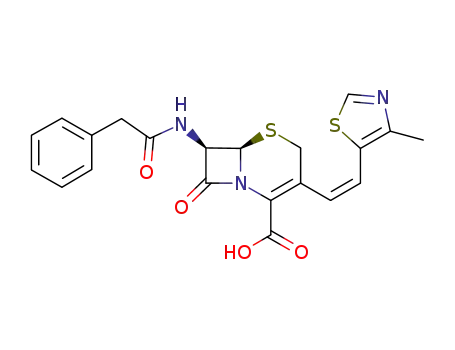 5-Thia-1-azabicyclo[4.2.0]oct-2-ene-2-carboxylic acid,
3-[(1Z)-2-(4-methyl-5-thiazolyl)ethenyl]-8-oxo-7-[(phenylacetyl)amino]-,
(6R,7R)-