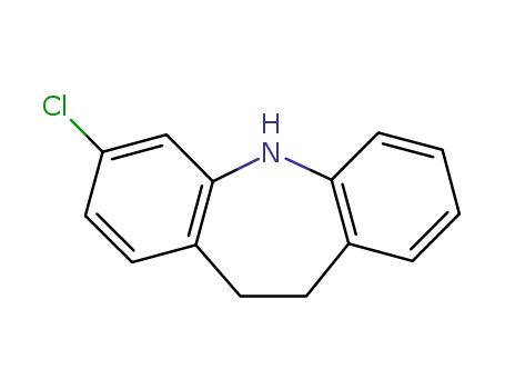 Molecular Structure of 32943-25-2 (3-Chloro-10,11-dihydro-5H-dibenzo[b,f]azepine)