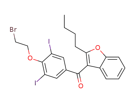 Molecular Structure of 96027-84-8 (2-n-Butyl-4-[(2-Bromoethoxy)-3,5-diiodobenzoyl]benzofuran)