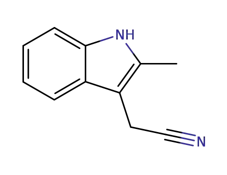 Molecular Structure of 4071-16-3 (2-(2-methyl-1H-indol-3-yl)acetonitrile)