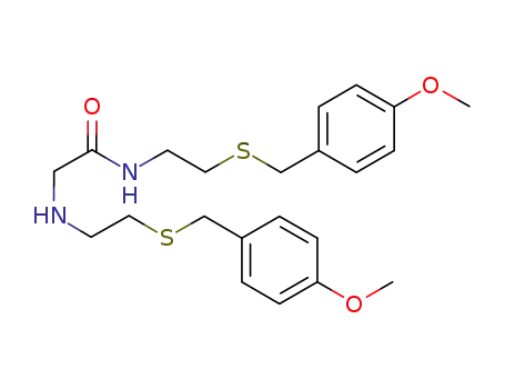 Molecular Structure of 202582-35-2 (Acetamide,
N-[2-[[(4-methoxyphenyl)methyl]thio]ethyl]-2-[[2-[[(4-methoxyphenyl)meth
yl]thio]ethyl]amino]-)